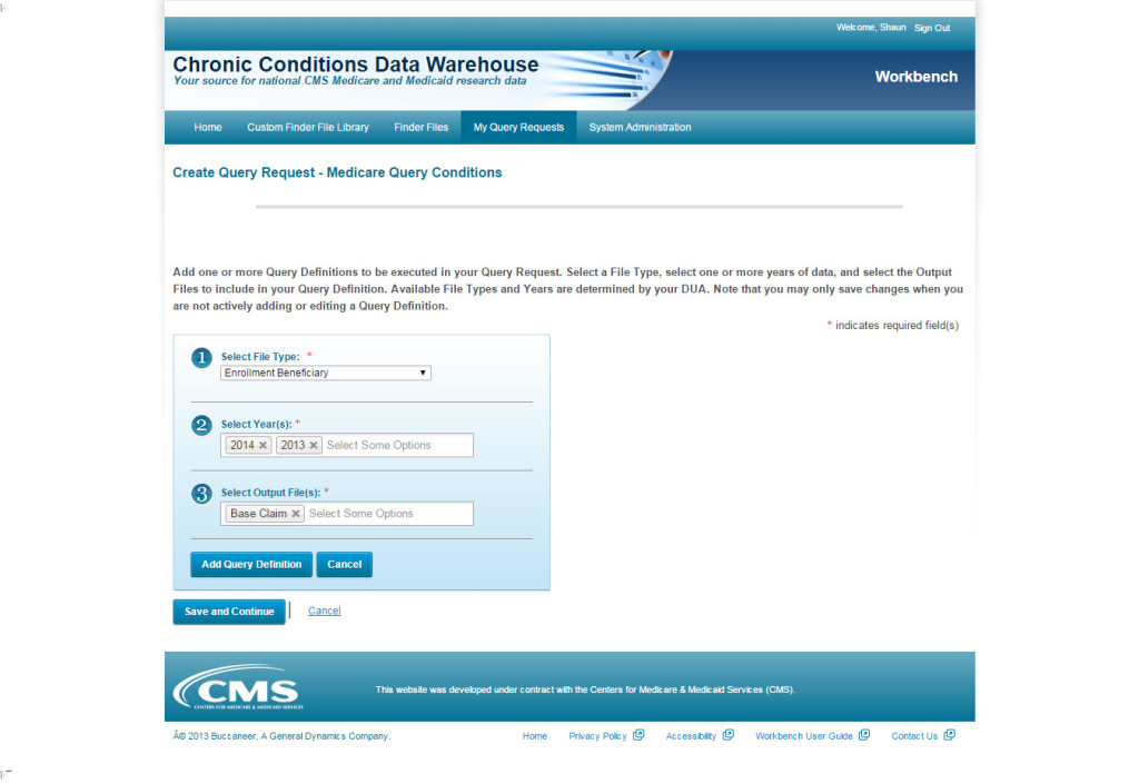 Chronic Conditions Warehouse Workbench